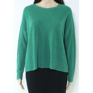 EILEEN FISHER Womens Green Long Sleeve Crew Neck Sweater XL